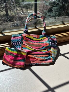 NWT America &. Beyond Daphne Embellished Mini Bag and Pouch - Matching Set